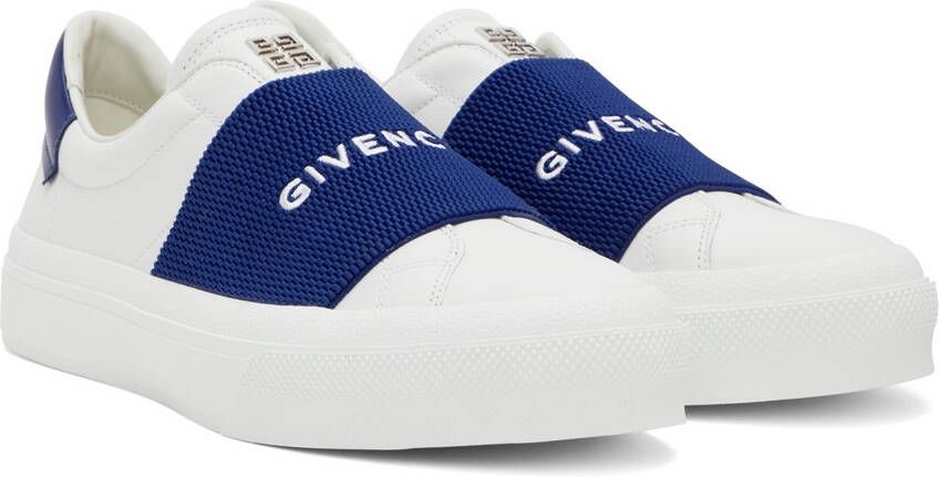 Givenchy White & Blue City Sport Low-Top Sneakers