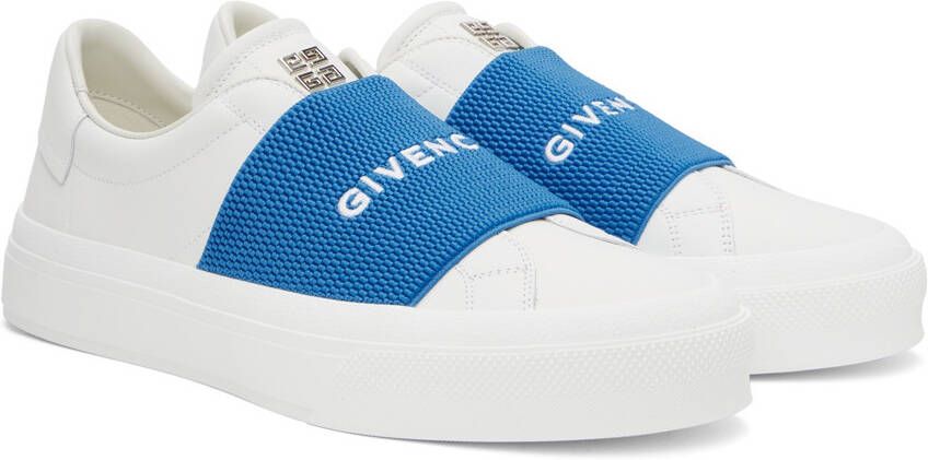 Givenchy White & Blue City Sport Sneakers