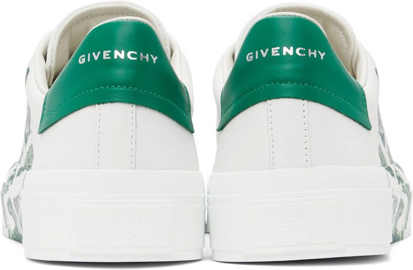 Givenchy White & Green City Sport 4G Sneakers