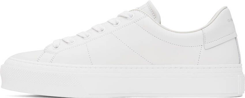 Givenchy White & Green City Sport Sneakers