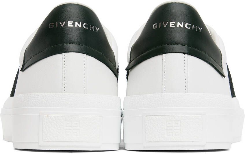 Givenchy White & Green City Sport Webbing Sneakers