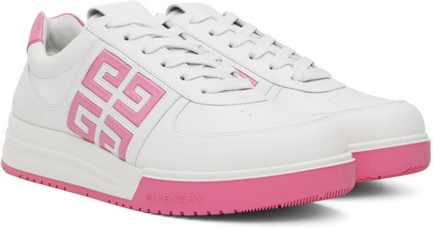 Givenchy White & Pink G4 Sneakers