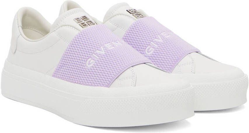 Givenchy White & Purple City Sport Sneakers