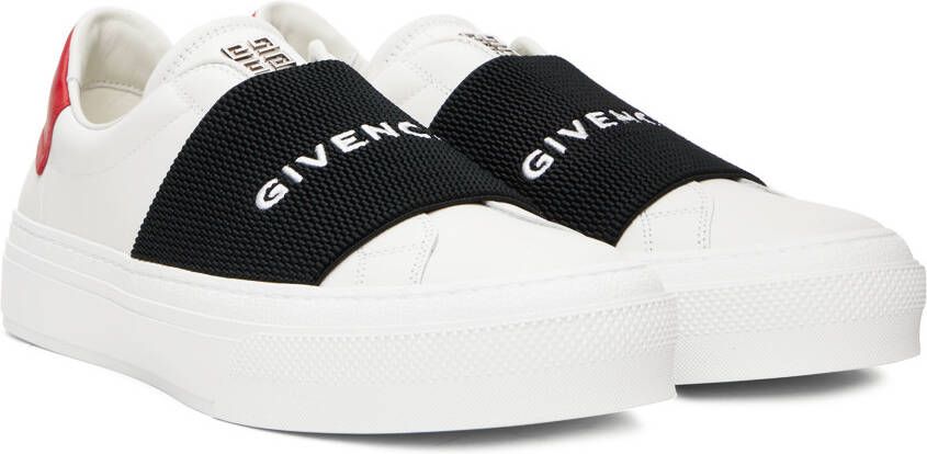 Givenchy White & Red City Sport Sneakers