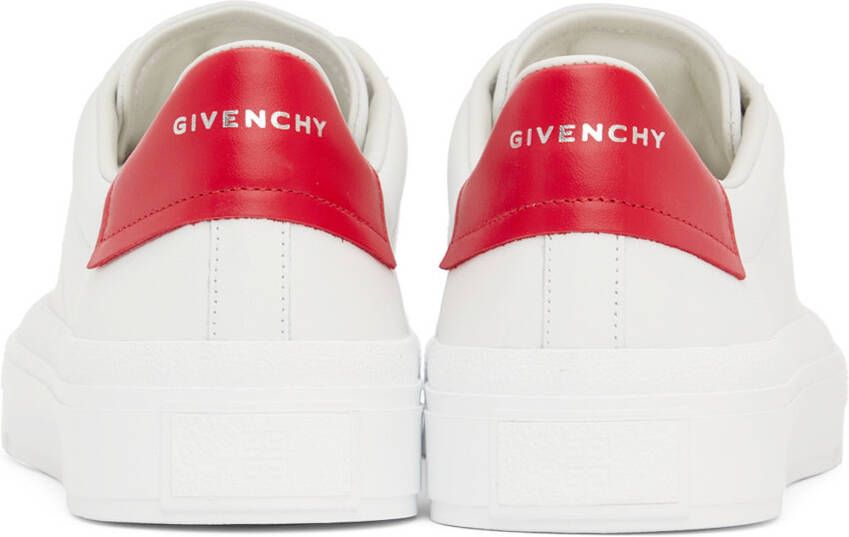 Givenchy White & Red Leather City Sport Sneakers