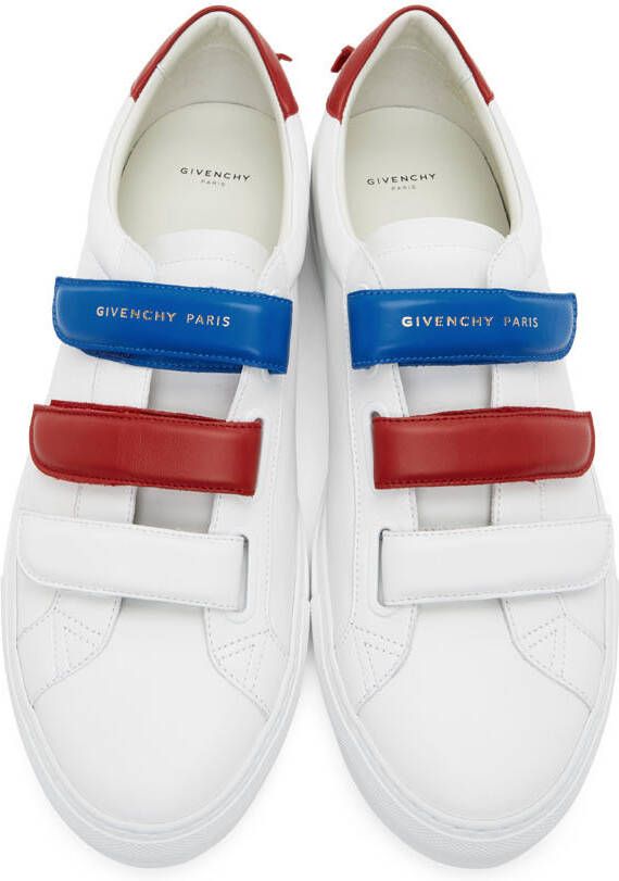 Givenchy White & Red Velcro Urban Knots Sneakers