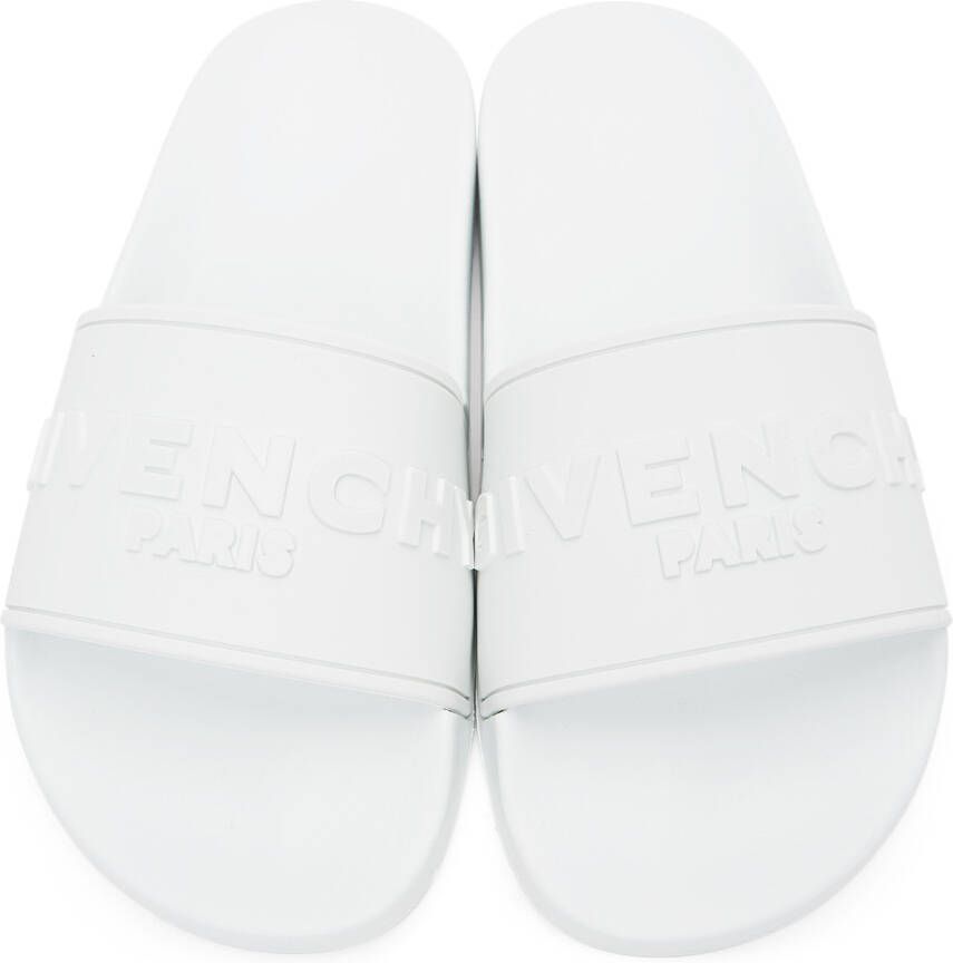 Givenchy White Logo Flat Sandals
