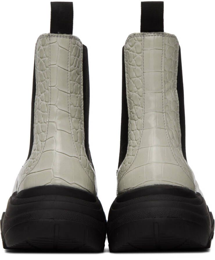 GmbH Gray Croc Chelsea Boots