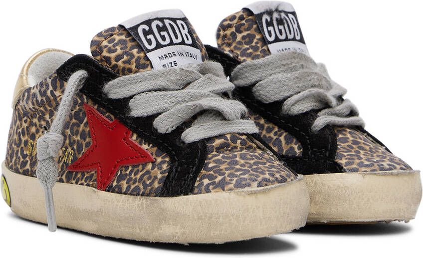 Golden Goose Baby Beige & Brown Leopard Super-Star Sneakers