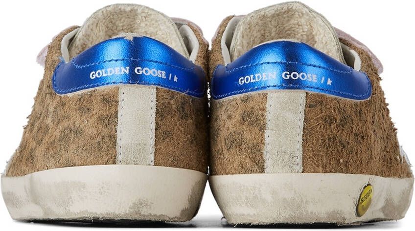 Golden Goose Baby Tan Leopard Old School Velcro Sneakers