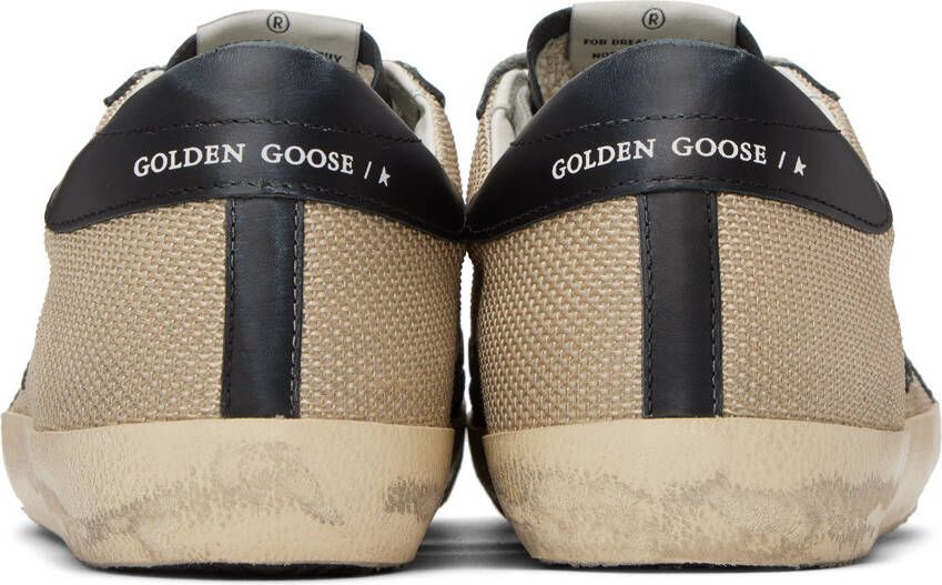 Golden Goose Beige & Black Super-Star Sneakers