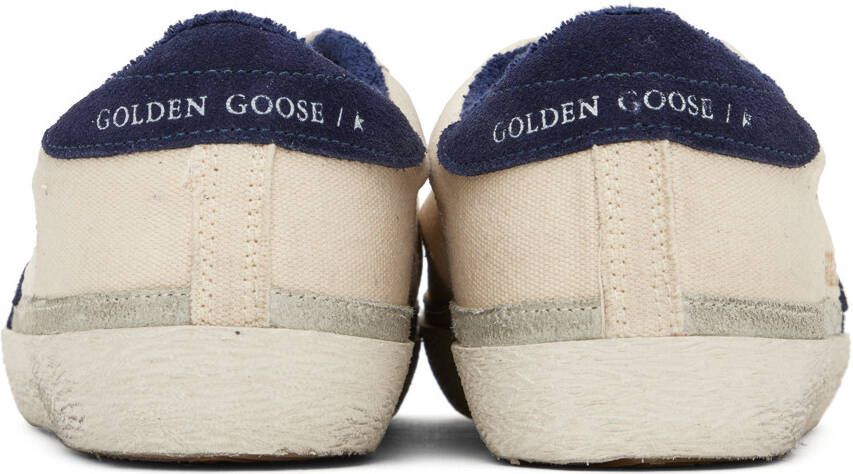 Golden Goose Beige & Blue Super-Star Classic Sneakers