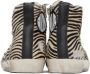 Golden Goose Black & Off-White Francy Zebra Sneakers - Thumbnail 4