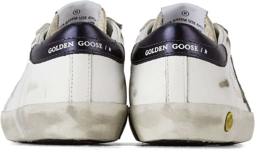 Golden Goose Kids White & Navy Super-Star Classic Sneakers