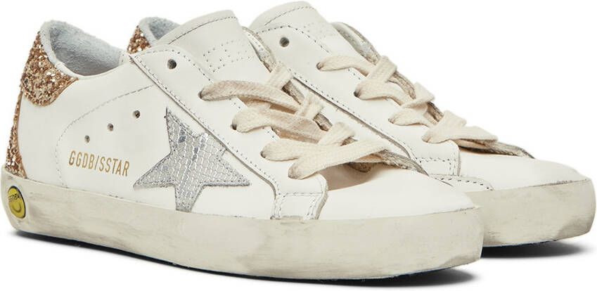 Golden Goose Kids White & Silver Super-Star Classic Sneakers