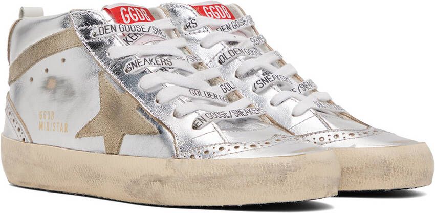 Golden Goose Silver Mid Star Sneakers