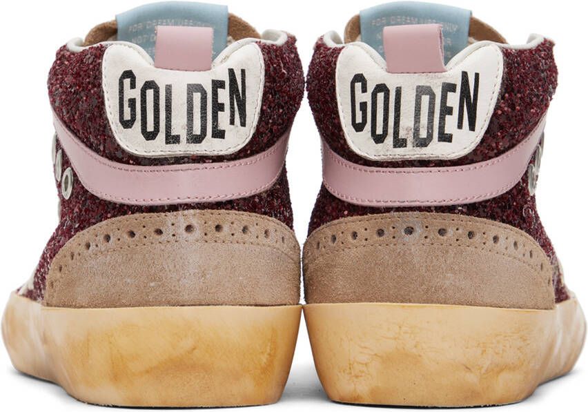 Golden Goose SSENSE Exclusive Burgundy & Taupe Mid Star Sneakers