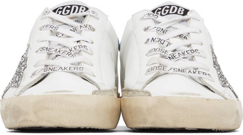 Golden Goose SSENSE Exclusive White & Blue Super-Star Classic Sneakers