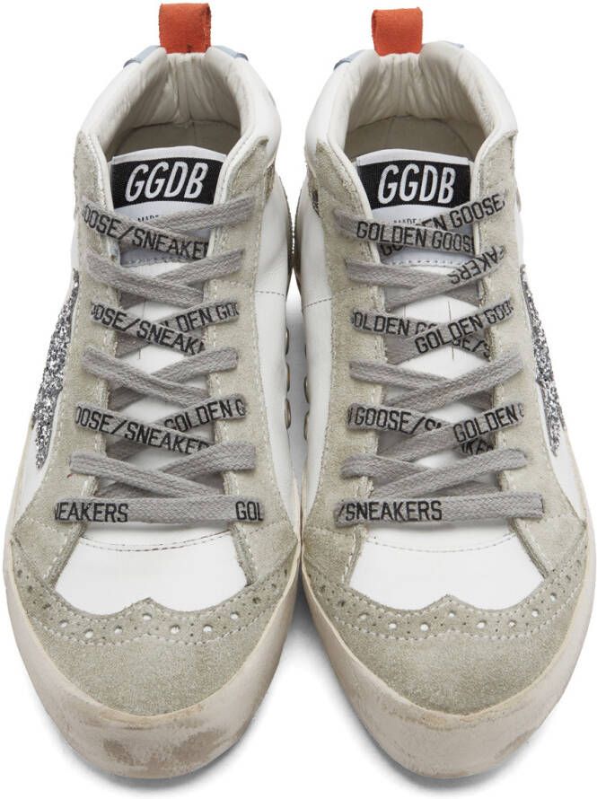 Golden Goose SSENSE Exclusive White & Grey Mid Star Classic Sneakers
