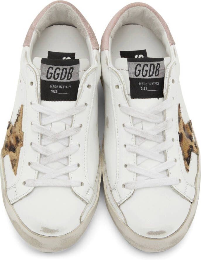 Golden Goose SSENSE Exclusive White Leopard Superstar Sneakers