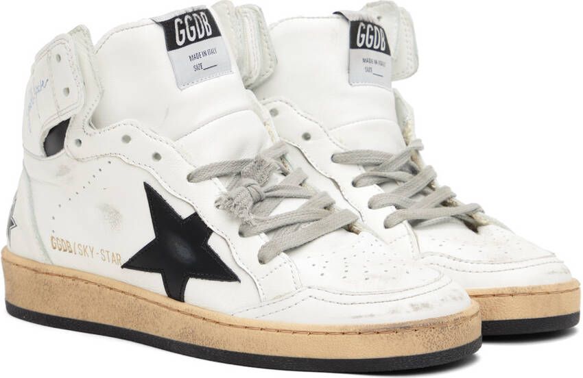Golden Goose White & Black Sky-Star Sneakers