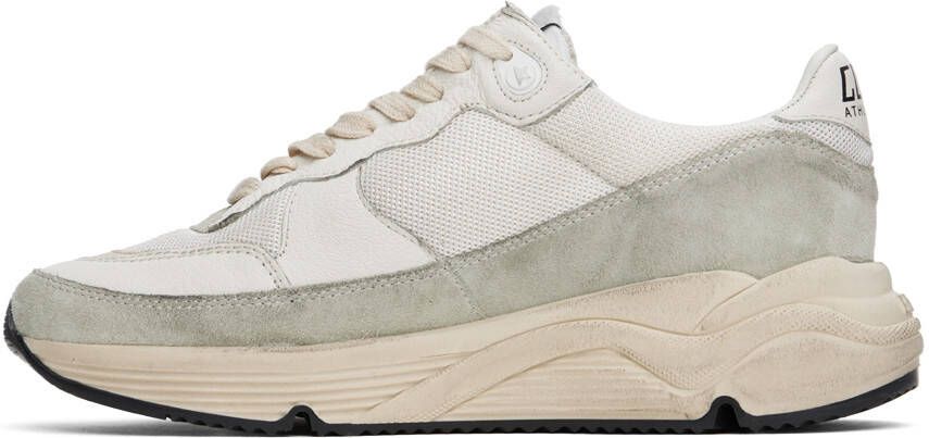 Golden Goose White & Gray Running Sole Sneakers