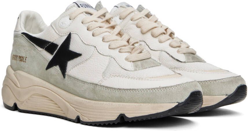 Golden Goose White & Gray Running Sole Sneakers