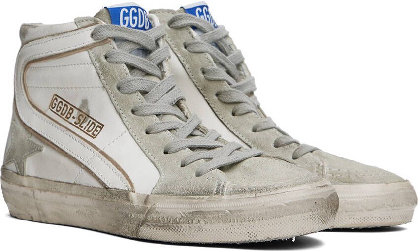 Golden Goose White & Gray Slide Sneakers