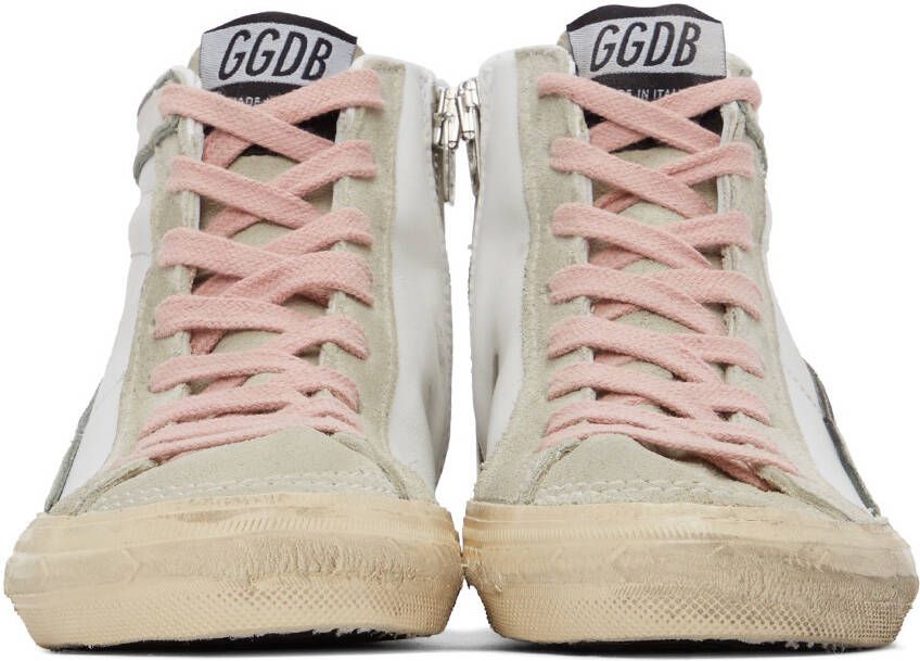 Golden Goose White & Grey Slide Sneakers