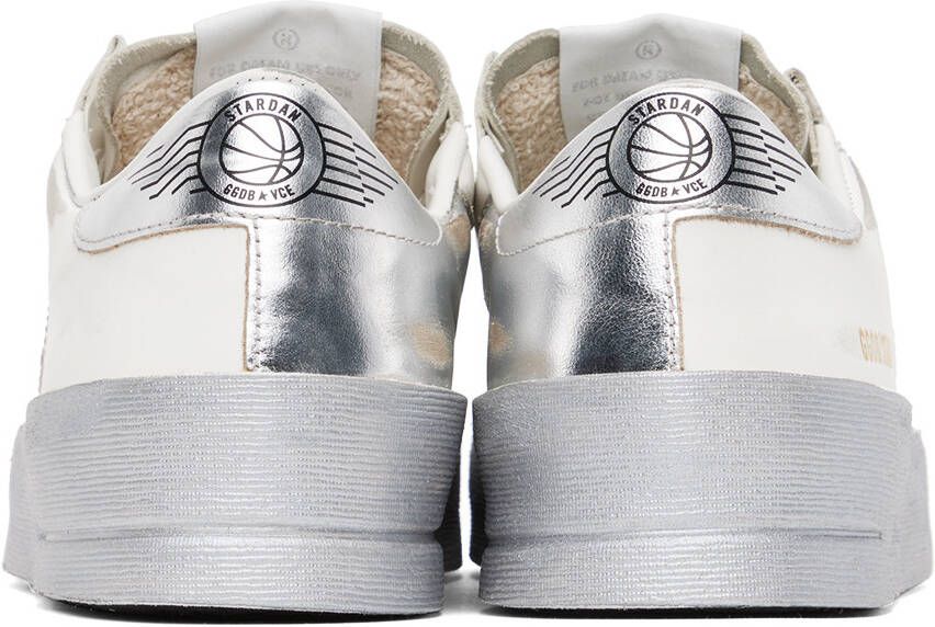 Golden Goose White & Silver Stardan Sneakers
