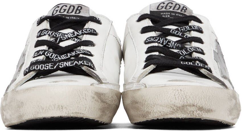 Golden Goose White & Silver Super-Star Classic Sneakers