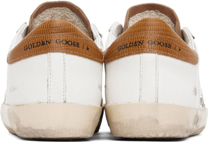 Golden Goose White & Tan Super-Star Sneakers