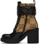 Gucci Beige & Black GG Marmont Ankle Boots - Thumbnail 3