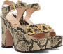 Gucci Beige & Brown Python Horsebit Heeled Sandals - Thumbnail 4