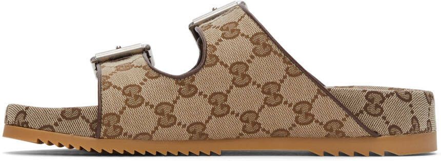 Gucci Beige Canvas GG Sandals