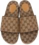 Gucci Beige Canvas GG Slide Sandals - Thumbnail 5