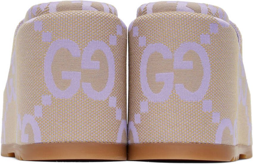 Gucci Beige Jumbo GG Platform Sandals
