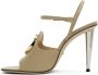 Gucci Beige Leather Heeled Sandals - Thumbnail 3