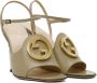 Gucci Beige Leather Heeled Sandals - Thumbnail 4