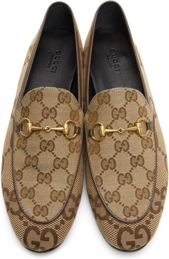 Gucci Beige Maxi GG Jordaan Loafers