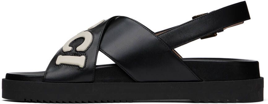 Gucci Black & White Slingback Sandals