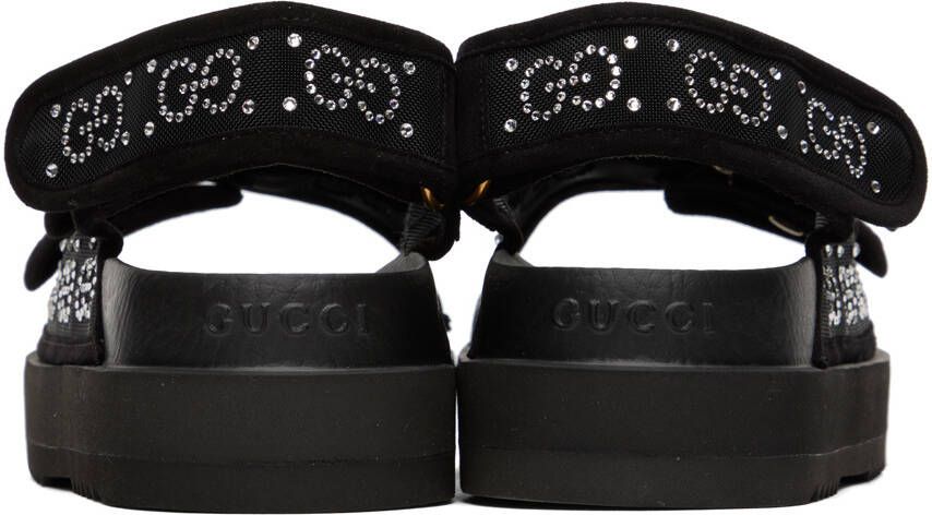 Gucci Black Crystal GG Sandals