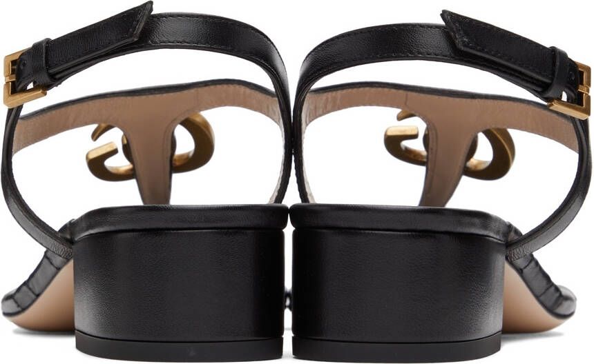 Gucci Black Double G Marmont Flat Sandals