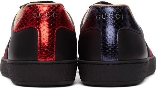 Gucci Black Embroidered Ace Sneakers