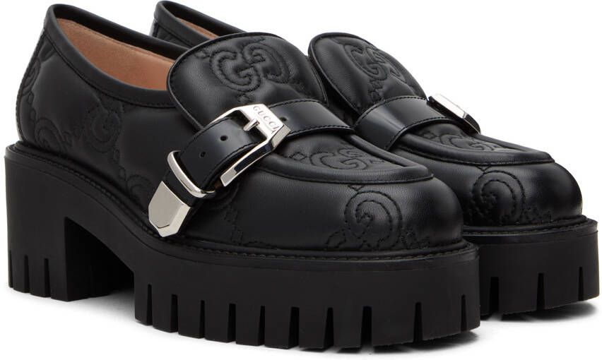 Gucci Black GG Matelassé Loafers