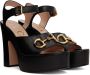 Gucci Black Horsebit Platform Heeled Sandals - Thumbnail 4