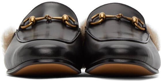 Gucci Black Horsebit Princetown Slip-On Loafers