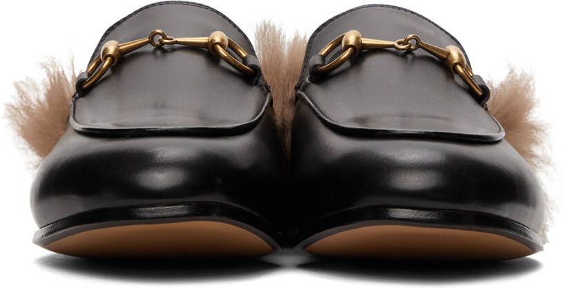 Gucci Black Horsebit Slip-On Princetown Loafers