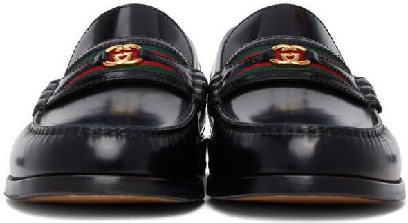 Gucci Black Interlocking G Loafers