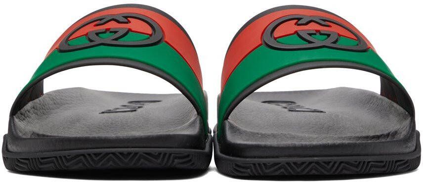 Gucci Black Interlocking G Slip-On Sandals